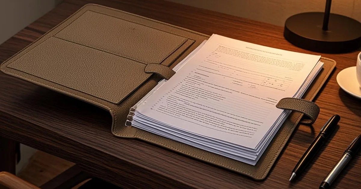 Documents omra, classeur de voyage avec pochettes étiquetées