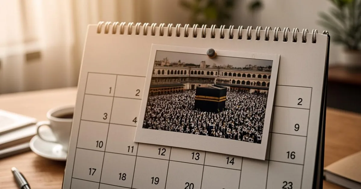 Omra et hajj, calendrier pluriannuel avec dates de pèlerinage repérées