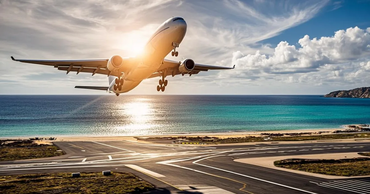 Omra Nice — piste de l'aéroport de Nice Côte d'Azur au bord de la mer