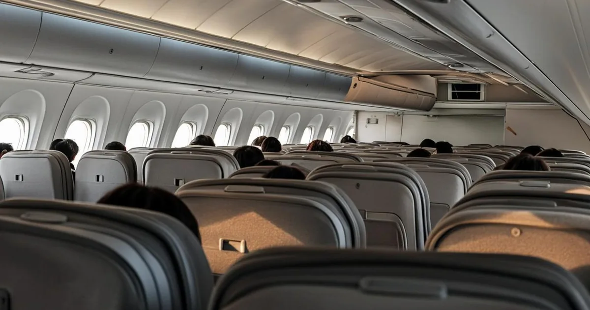 Omra Nice — cabine d'avion en vol, ambiance calme
