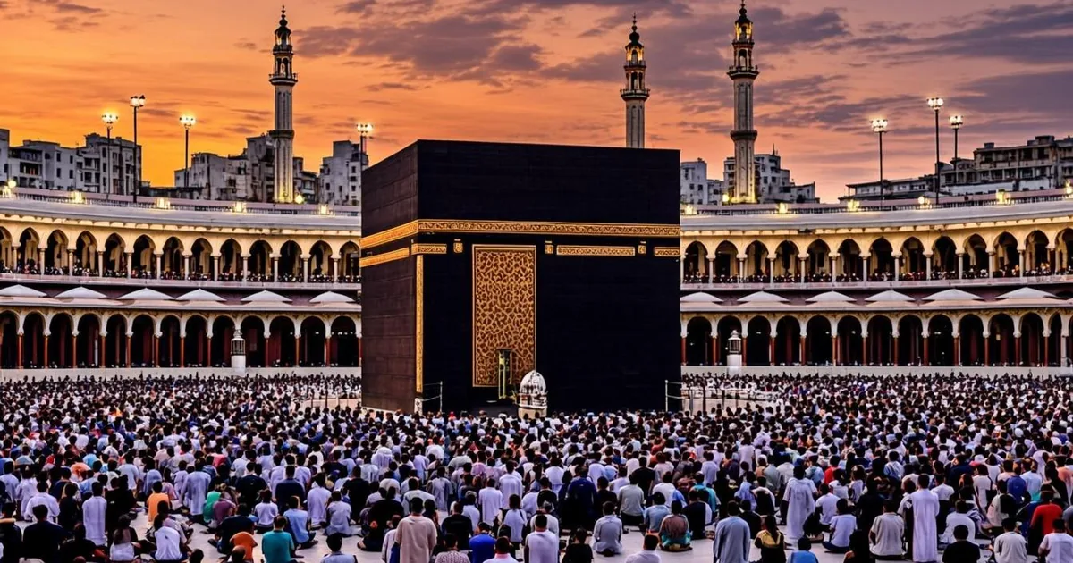Omra Nice — la Kaaba au coucher du soleil à La Mecque