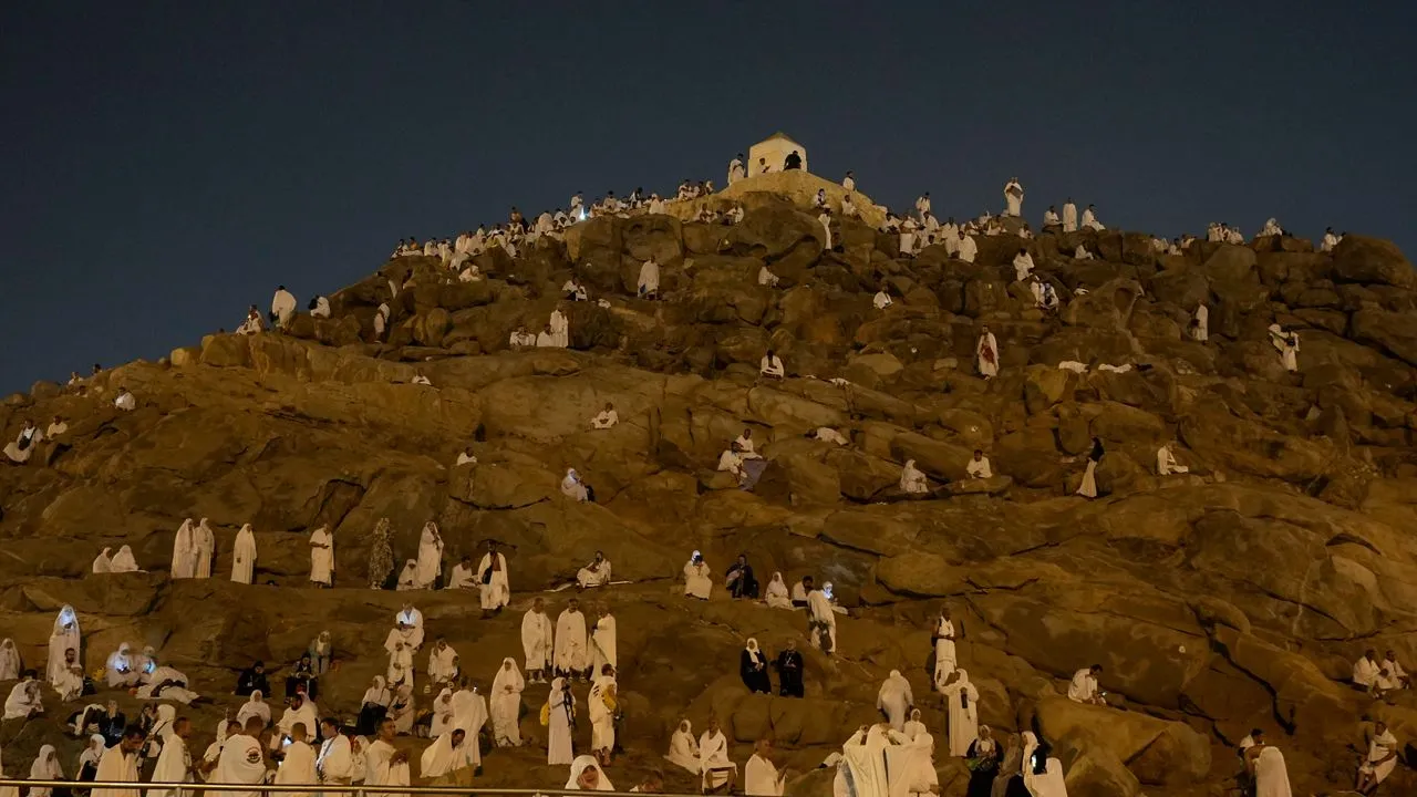La plaine d'Arafat vue du bus
