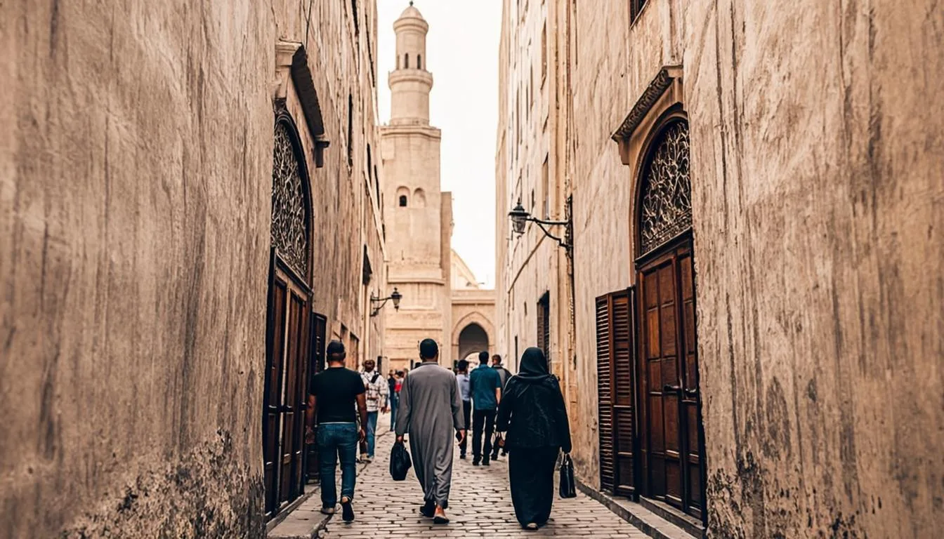 Ruelle de Médine, entre hôtel et mosquée