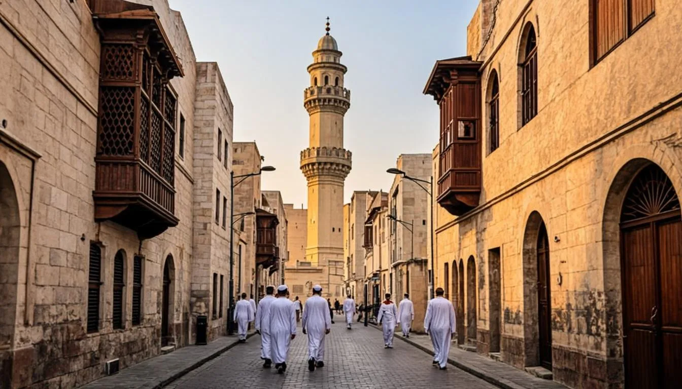 Ruelle de Médine, entre hôtel et mosquée