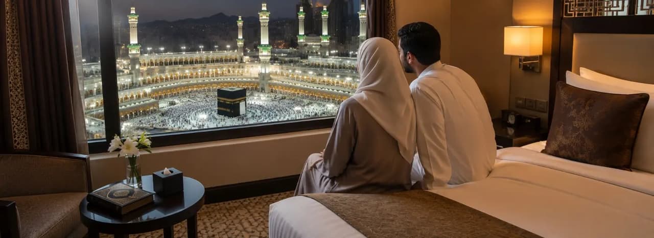 Vue Kaaba — chambre & terrasse